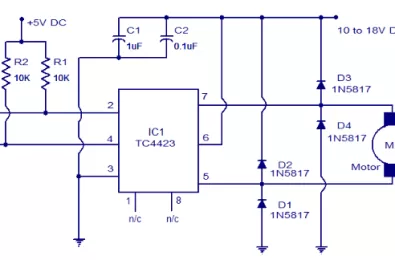 Mạch điều khiển động cơ sử dụng TC4424